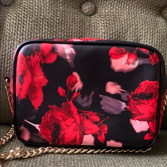 Victoria's Secret Black and Red Floral Crossbody Bag - Picture 3 of 5